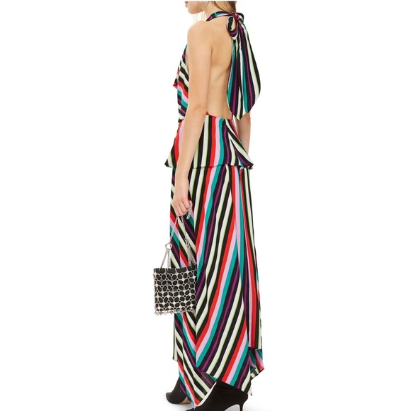 NEW TOPSHOP STRIPED HALTER MAXI DRESS - Picture 5 of 9